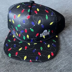 Brimmz Black Hat with Colorful Christmas Light Pattern size XS infant